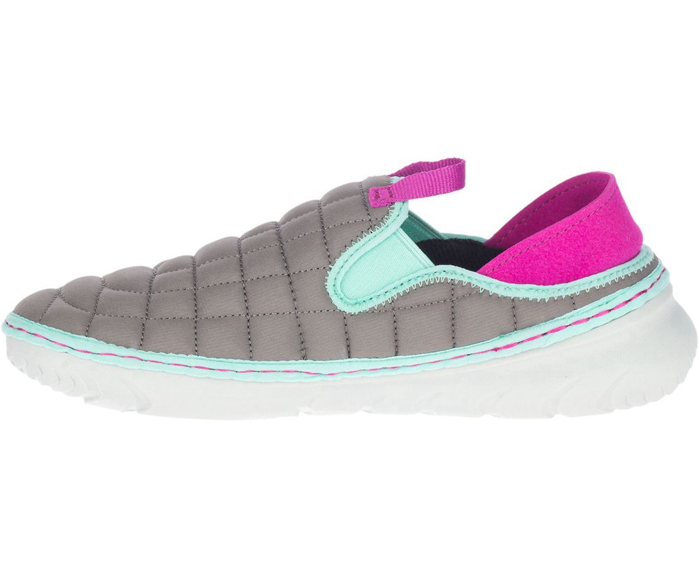 Merrell Slip Ons Grey/Pink - Hut Moc - Womens 97ASJEOWC